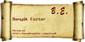 Benyák Eszter névjegykártya