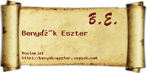 Benyák Eszter névjegykártya